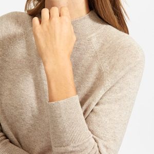The Cashmere Raglan Mockneck Sweater in Oatmeal